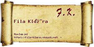 Fila Klára névjegykártya