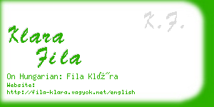 klara fila business card